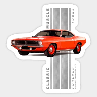 Plymouth Barracuda Classic American Muscle Cars Vintage Sticker